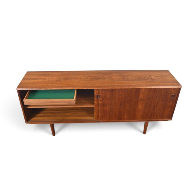 Mid 20th Century Danish Modern Square Pull Credenza in Teak For Sale - Image 5 of 9