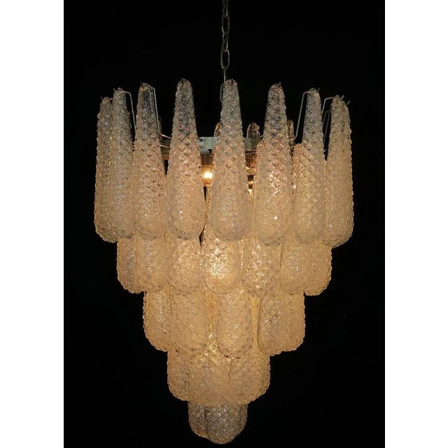 1970s Italian Murano Glass Petal Chandelier For Sale - Image 5 of 11