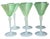 Art Deco 1910s Stevens & Williams Green & White Opaline Glass Cocktail Wine Stems - Set of 6 For Sale - Image 3 of 5