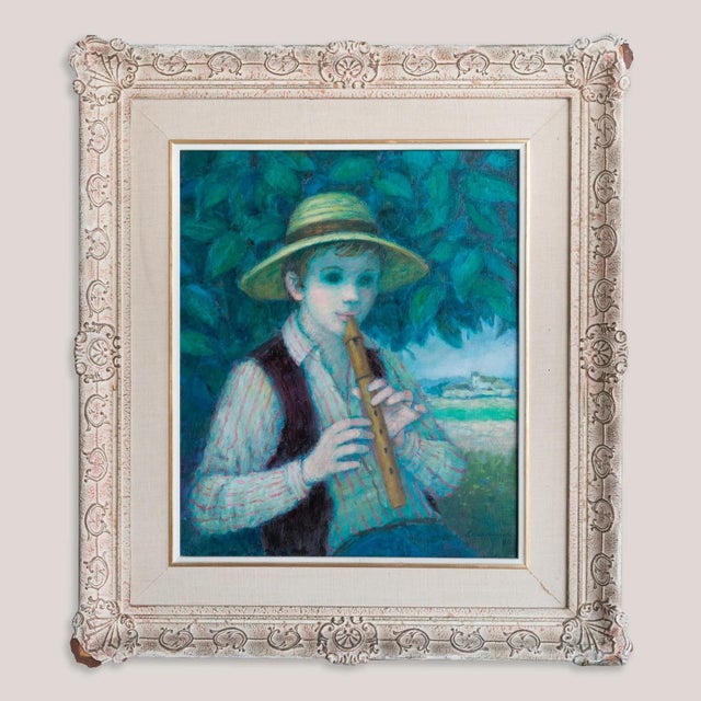 Child with Pipe, 1980s, Oil on Canvas For Sale - Image 3 of 10