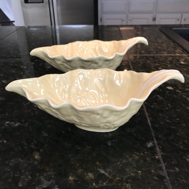Vintage Bordallo Pinheiro Cabbage Leaf Sauce Bowls - A Pair For Sale - Image 9 of 9