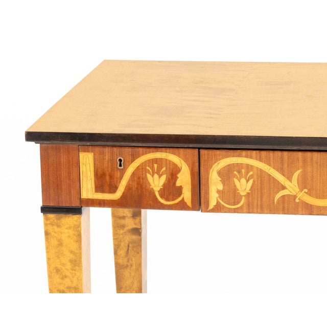 Neoclassical Neoclassical Style Marquetry Console Table For Sale - Image 3 of 9