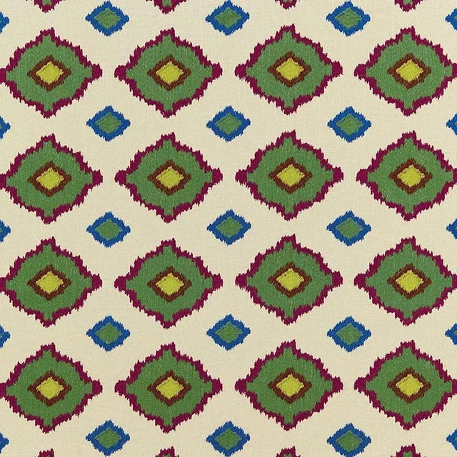 Schumacher X Martyn Lawrence Bullard Sikar Embroidery Fabric in Jewel For Sale