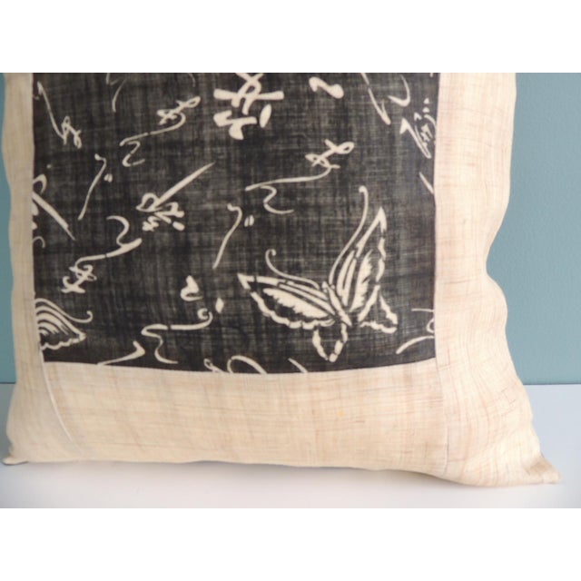 Asian Raw Silk Square Decorative Asian Pillow For Sale - Image 3 of 5
