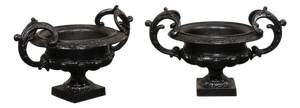 French Cast Iron Urn Planters, Late 19th C.