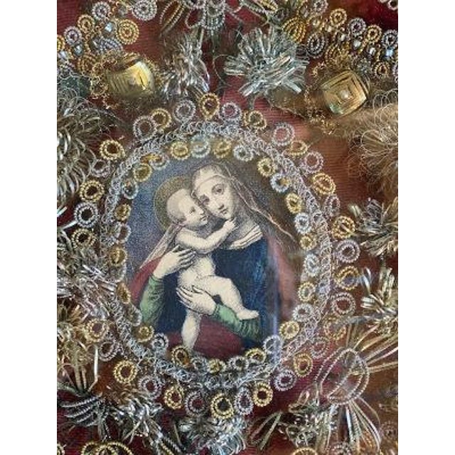 Metal 18th Century German Austrian Reliquary, Mary and Baby Jesus With 4 Saints For Sale - Image 7 of 10