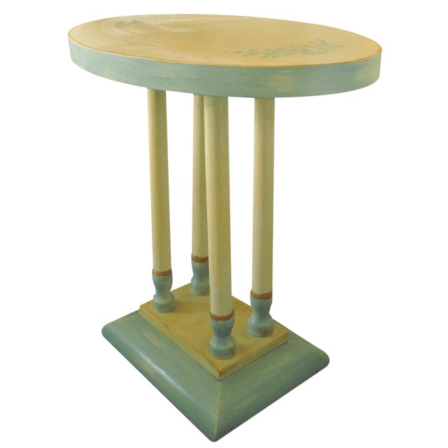 Art Deco Hand-Painted Side Table, 1930s For Sale