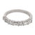Contemporary Mid Century Baguette and Round Diamond Platinum Half Eternity Band, Size 4.5 For Sale - Image 3 of 7