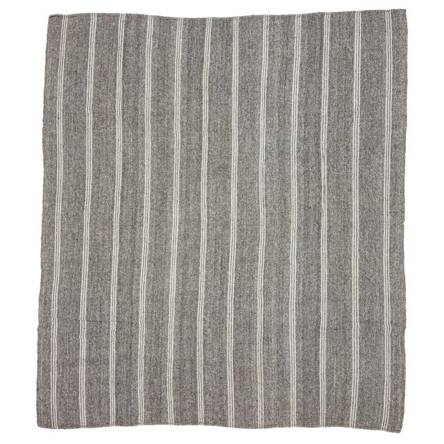 Textile 1960s Vintage Gray Kilim Rug- 9′4″ × 10′4″ For Sale - Image 7 of 7