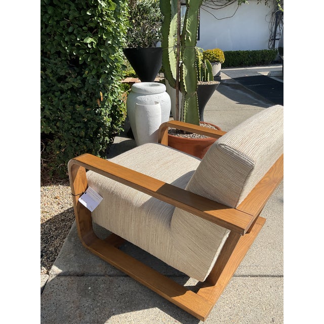 Solid Oak Lounge Chair For Sale - Image 4 of 7