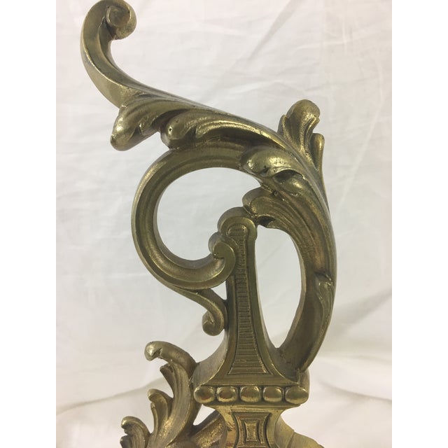 Metal 19th Century French Napoleon III Bronze Andirons - a Pair For Sale - Image 7 of 10