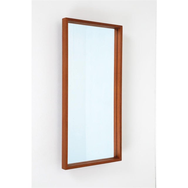 Mid-Century Modern Mid-Century Danish Minimalist Teak Wall Mirror, 1970s For Sale - Image 3 of 8