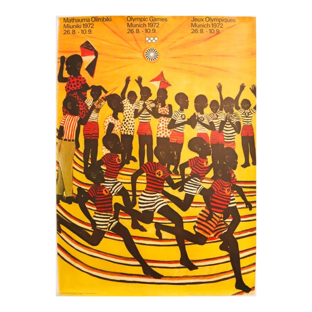 1972 German Poster for the Munich Olympics, Ancent Soi For Sale