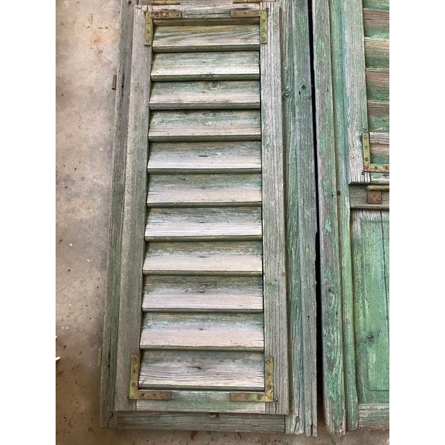 Wood Late 19th Century French Rustic Shutter Doors For Sale - Image 7 of 13