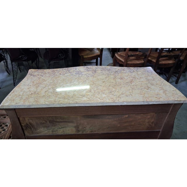 Louis XV Bombé Commode in Marquetry Opening with Three Drawers on the Front, 1890s, in Good conditions. Designed 1890 to 1919