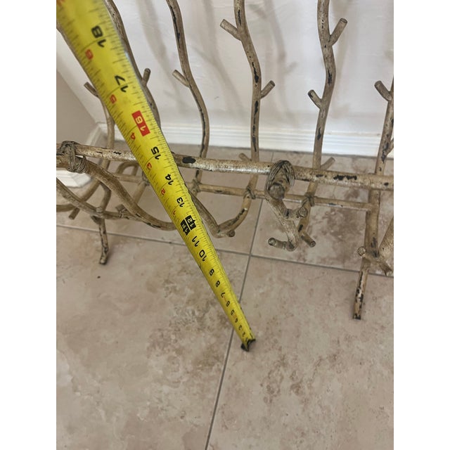 Brutalist Gold Twig Branch Iron Fireplace Log Holder - Magazine Newspaper Rack For Sale - Image 4 of 12