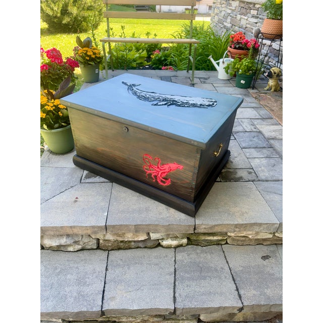 Late 19th Century Late 19th Century Squid and Whale Blanket Chest For Sale - Image 5 of 9