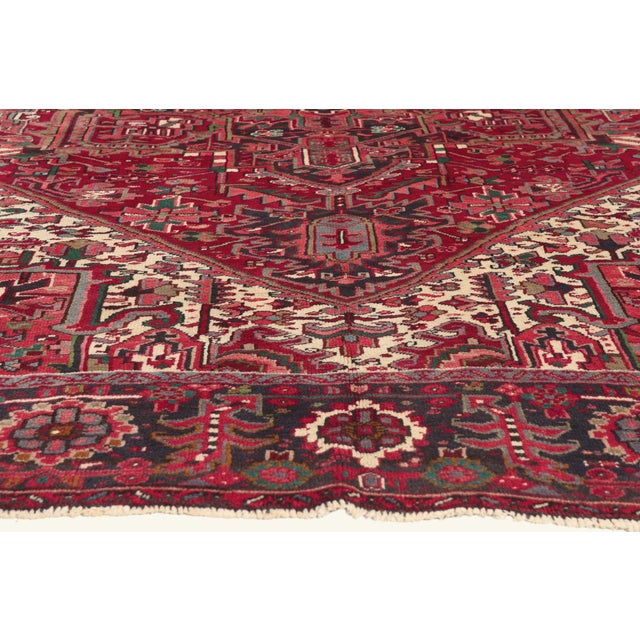 Vintage Persian Heriz Rug, 07'08 X 11'06 For Sale - Image 4 of 10