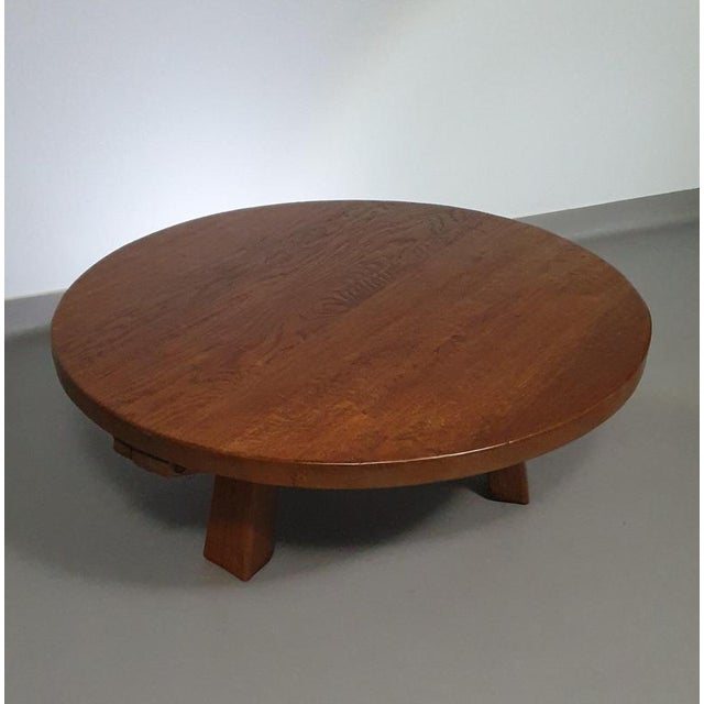 Height-Adjustable Round Coffee Table in Oak, 1960s For Sale - Image 12 of 18