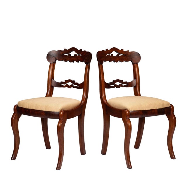 19th Century Pair of Boston Slip Seat Mahogany Side Chairs, 1830-45 For Sale - Image 5 of 12