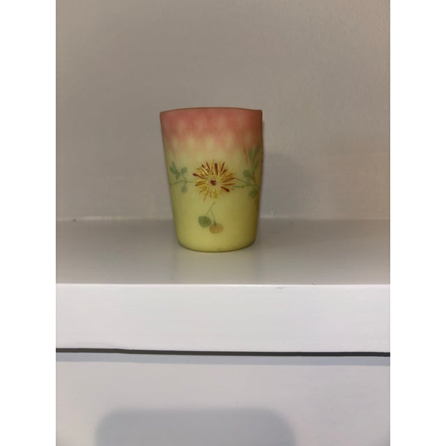 Victorian 19th Century Mt. Washington Diamond Quilted Burmese Glass Toothpick Holder For Sale - Image 3 of 9