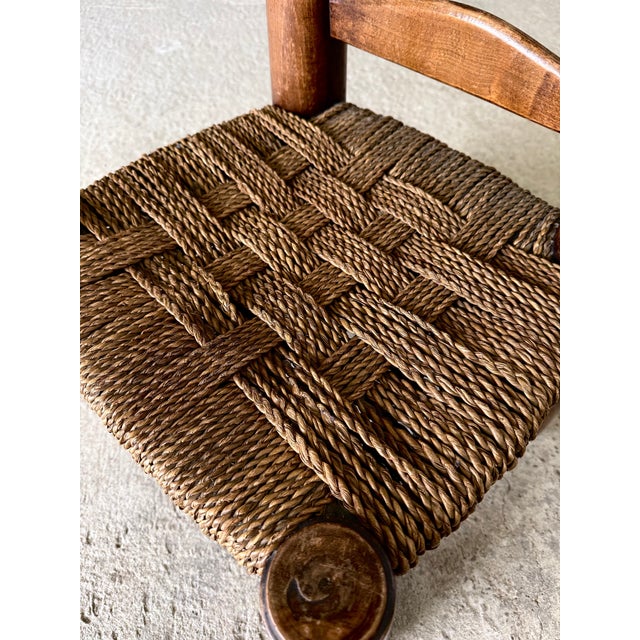 French Provincial Brutalist Low Stool by Charles Dudouyt, France 1940s For Sale - Image 14 of 16