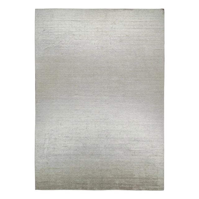 Gray 2010s Rug & Kilim’s Modern Rug in Solid Gray and Off-White Striae For Sale - Image 8 of 8