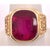 14 Karat Yellow Etched Gold and Garnet Solitaire Fashion Ring For Sale - Image 9 of 12