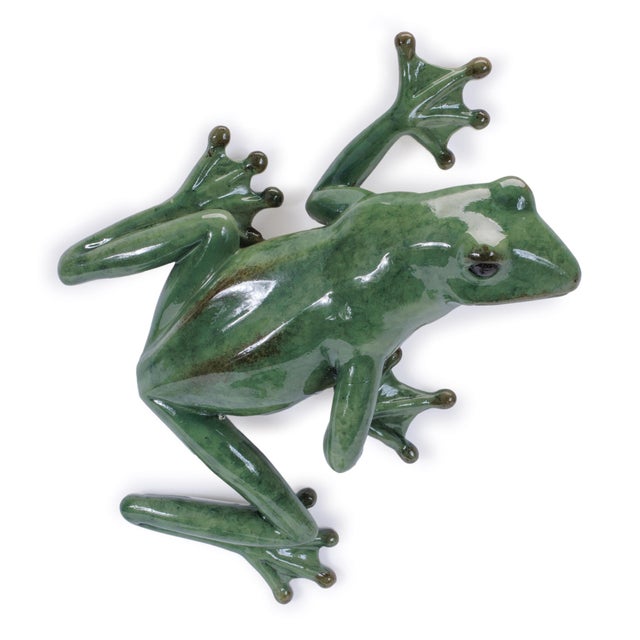 Rustic Stone Garden Frog Wall Accent (Set of 2) For Sale - Image 3 of 6