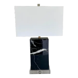 Global Views Modern Black Marble Table Lamp