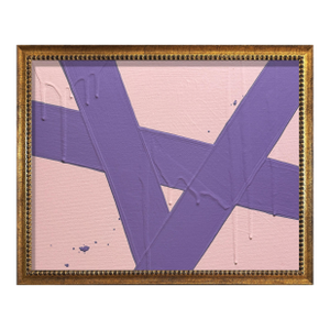 Ron Giusti Mini Abstract Light Pink Lavender Acrylic Painting