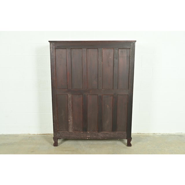 R. J. Horner Style American Empire Carved Mahogany Bookcase With Ball and Claw Feet, Circa 1890s For Sale - Image 12 of 13