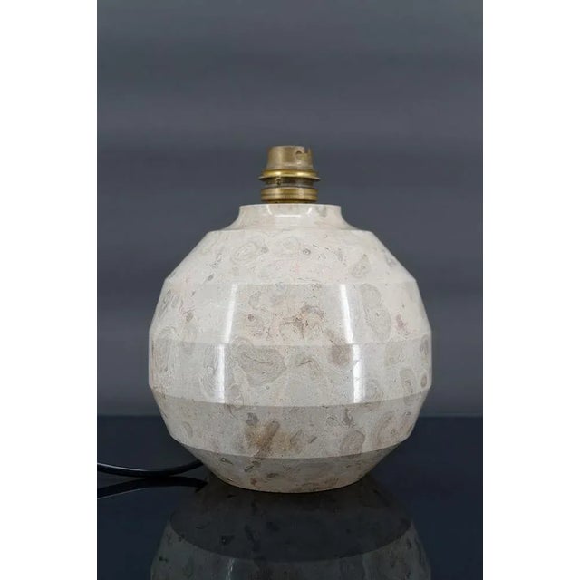Modern Art Deco Ball Lamp in Carved Marble, 1930 For Sale - Image 10 of 10