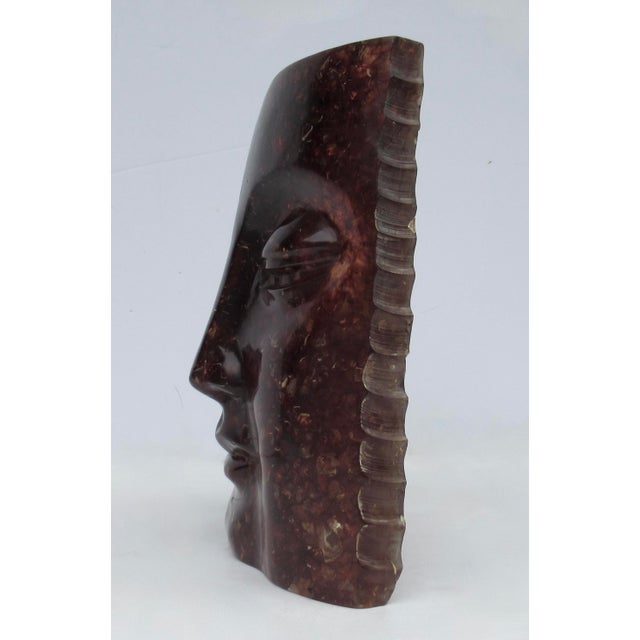Asian Cast Resin Buddha Face in a Tortoise Shell Look, Decorative Accent Piece For Sale - Image 15 of 16