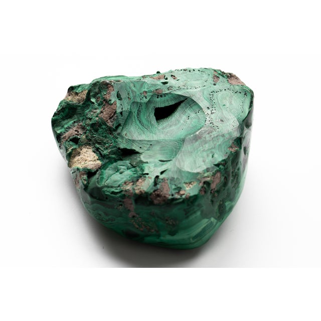 Malachite Natural Specimen Vide Poche Stone Paperweight For Sale - Image 9 of 12
