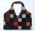 1960's Lewis handbag with a mod 'swinging sixties' black cut velvet pattern accented with squares of pink, burnt orange,...