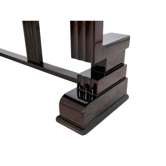 Art Deco Console with Black Elements and High-Gloss Lacquered, 1930s For Sale - Image 3 of 7