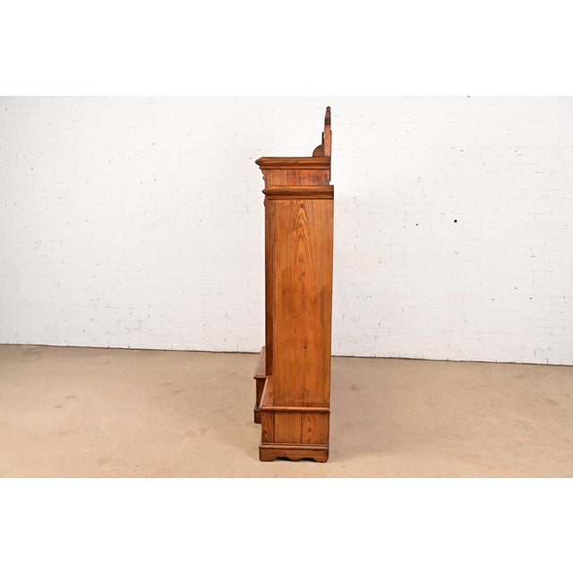 Herter Brothers Style Antique Eastlake Victorian Carved Oak Triple Bookcase Cabinet, Circa 1880s For Sale - Image 10 of 12