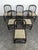 Black Lacquered Rattan Chairs with Fabric Seats, 1970s, Set of 6 For Sale - Image 4 of 10