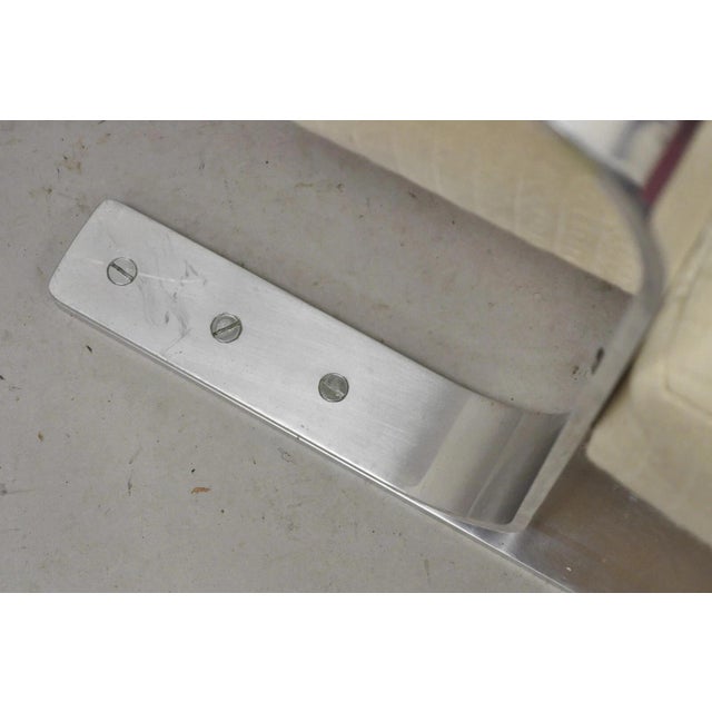 Metal Vintage Mid Century Modern Aluminum Flat Bar Ski Base Cantilever Lounge Chair For Sale - Image 7 of 12