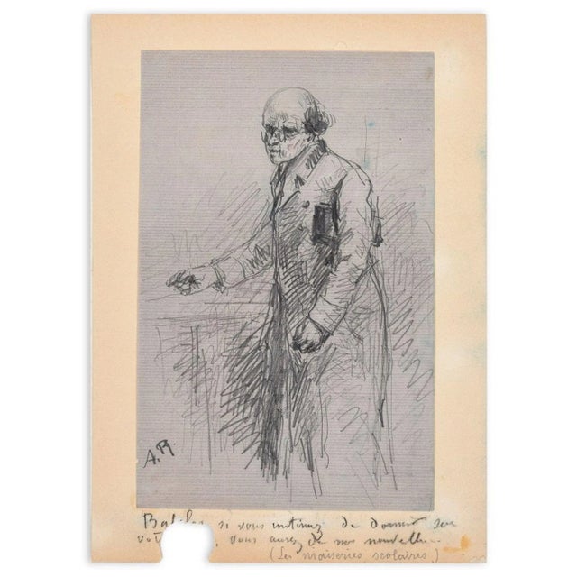 Portrait of Teacher is an interesting pencil drawing on paper divided into millimeters realized by Anne Charlotte Claudine...