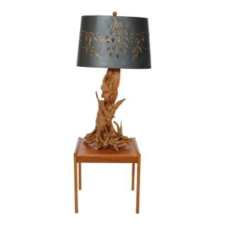 Vintage Drift Wood Table Lamp For Sale