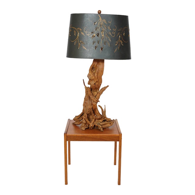 Vintage Drift Wood Table Lamp For Sale