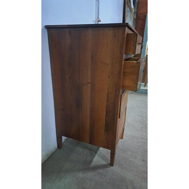Narrow Walnut Chest of Drawers, 1980s For Sale - Image 6 of 12