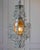 Mid 20th Century Early 1900s Italian Wrought Iron Lantern Light Green Finish Amber Glasses For Sale - Image 5 of 12