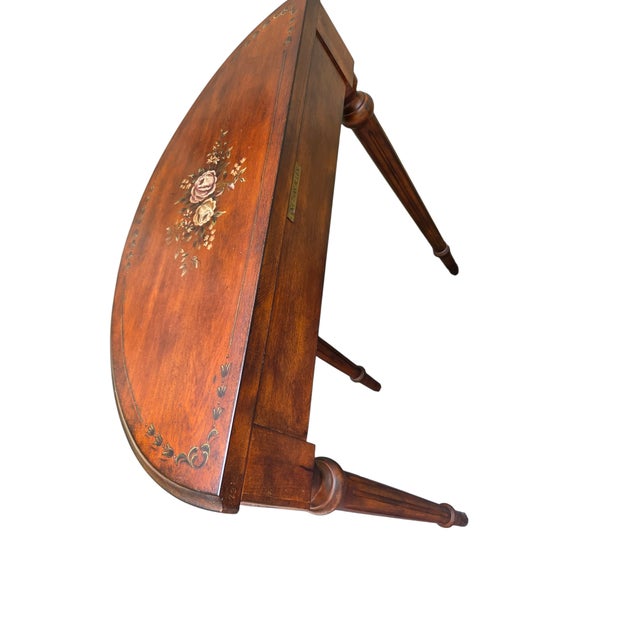 1990s Ethan Allen Tuscany Demilune Console Hall Table Server Neo Classical End Table For Sale - Image 12 of 13