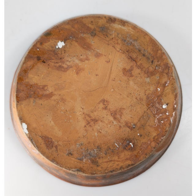 19th Century American Redware Pie Dish With Manganese Spots For Sale - Image 10 of 12