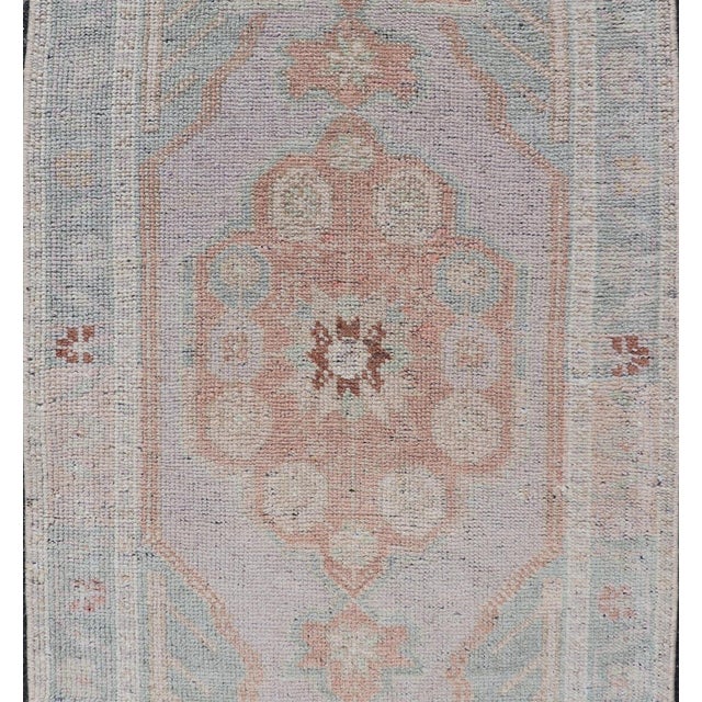 Tribal Vintage Turkish Oushak Rug in All-Over Sub-Geometric Medallion Design 1'10 X 3'6 For Sale - Image 3 of 8