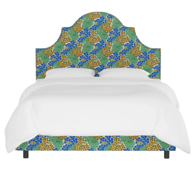 Transitional Halsted Bed in Blue Citrine Loiret, King For Sale - Image 3 of 6