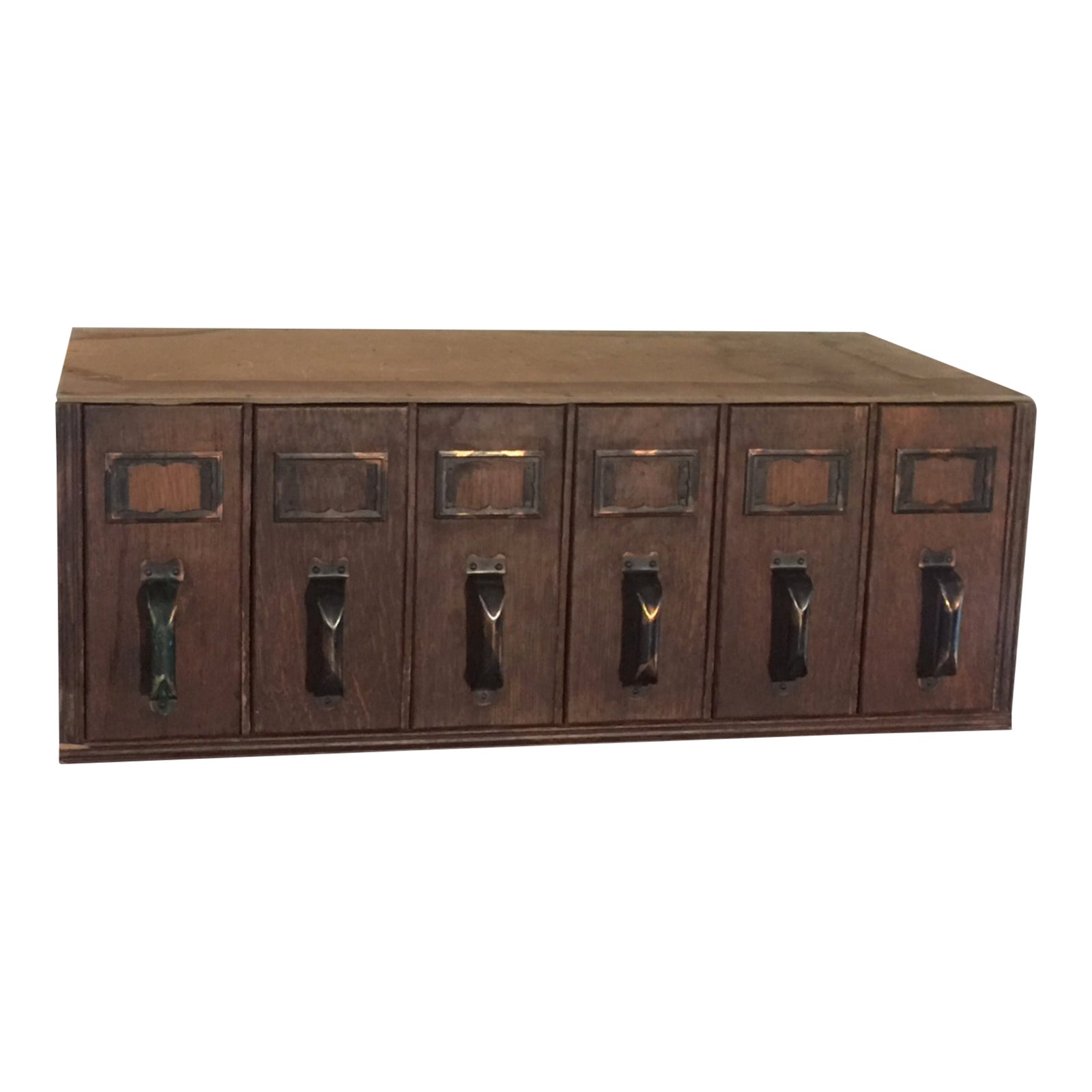 1940s Vintage Industrial 6 Drawer Library Card Catalog File